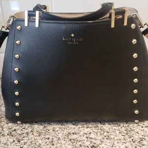 Kate Spade Black Satchel with Gold Studs
